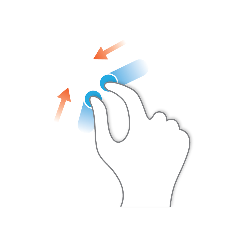 Illustration of pinch close gesture.