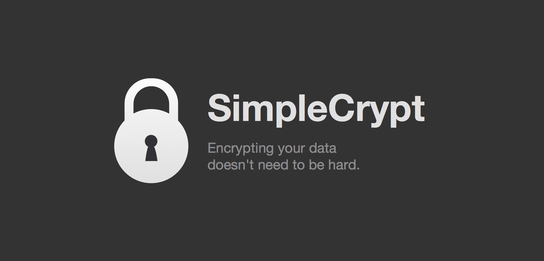 SimpleCrypt Logo with slogan 'Encrypting your data doesn't need to be hard'.