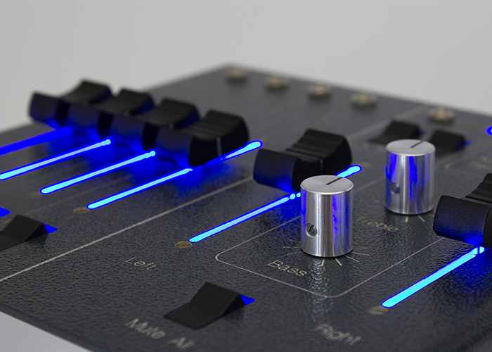 Completed Mixing Console, Detail View of Faders