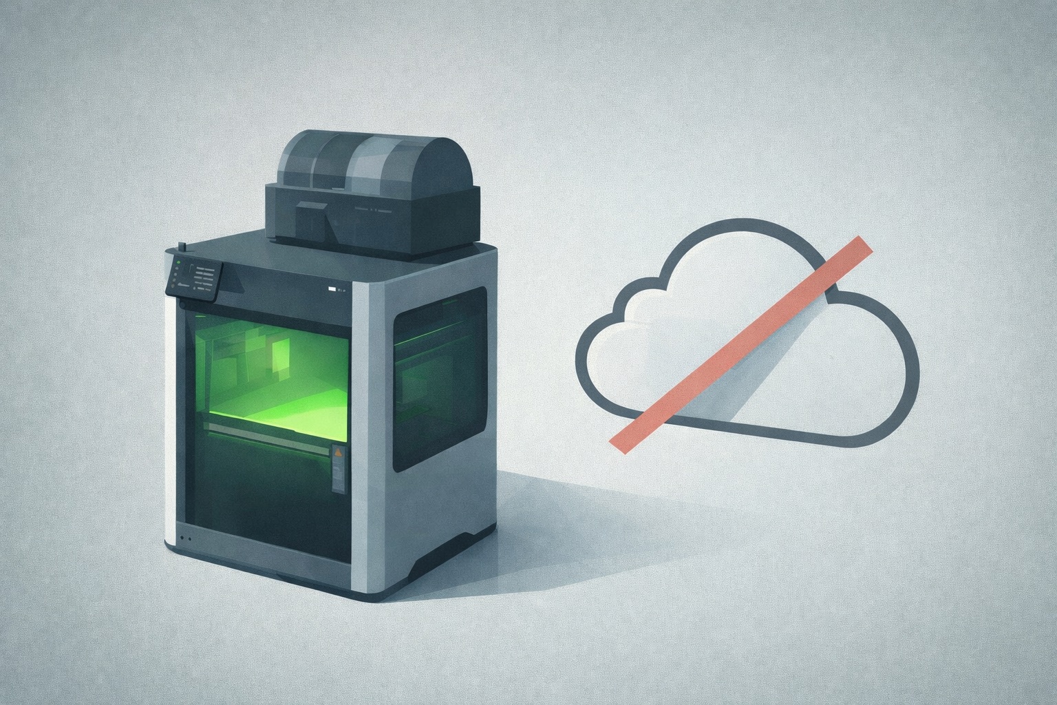 Bambu Lab H2D with No-cloud symbol