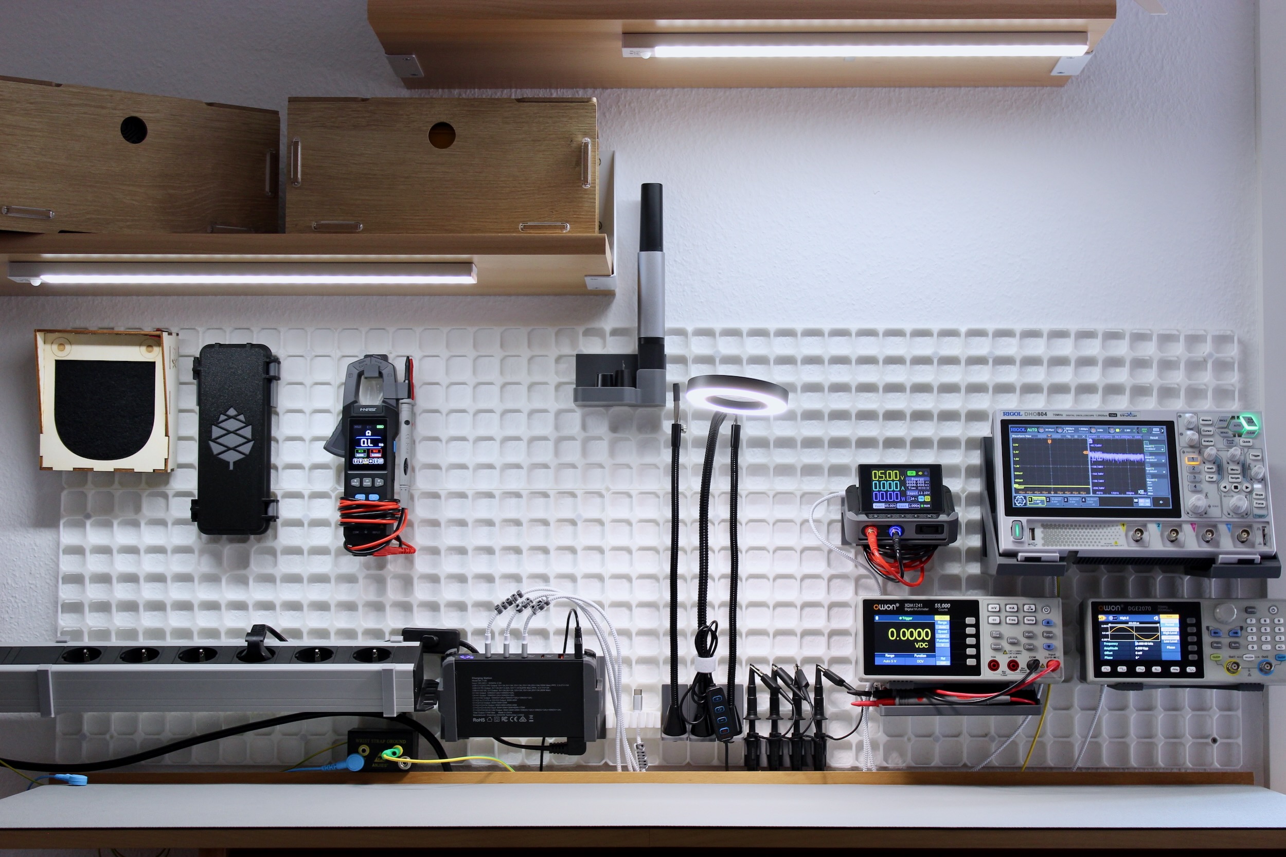 openGrid wall with mounted devices